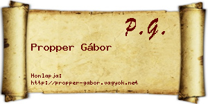 Propper Gábor névjegykártya