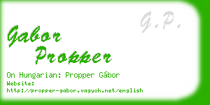 gabor propper business card